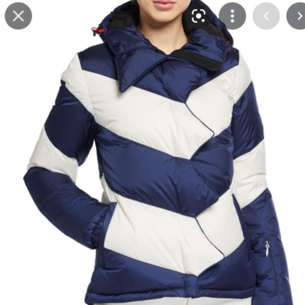 Perfect Moment Chevron Blue White Super Day Ski Jacket M